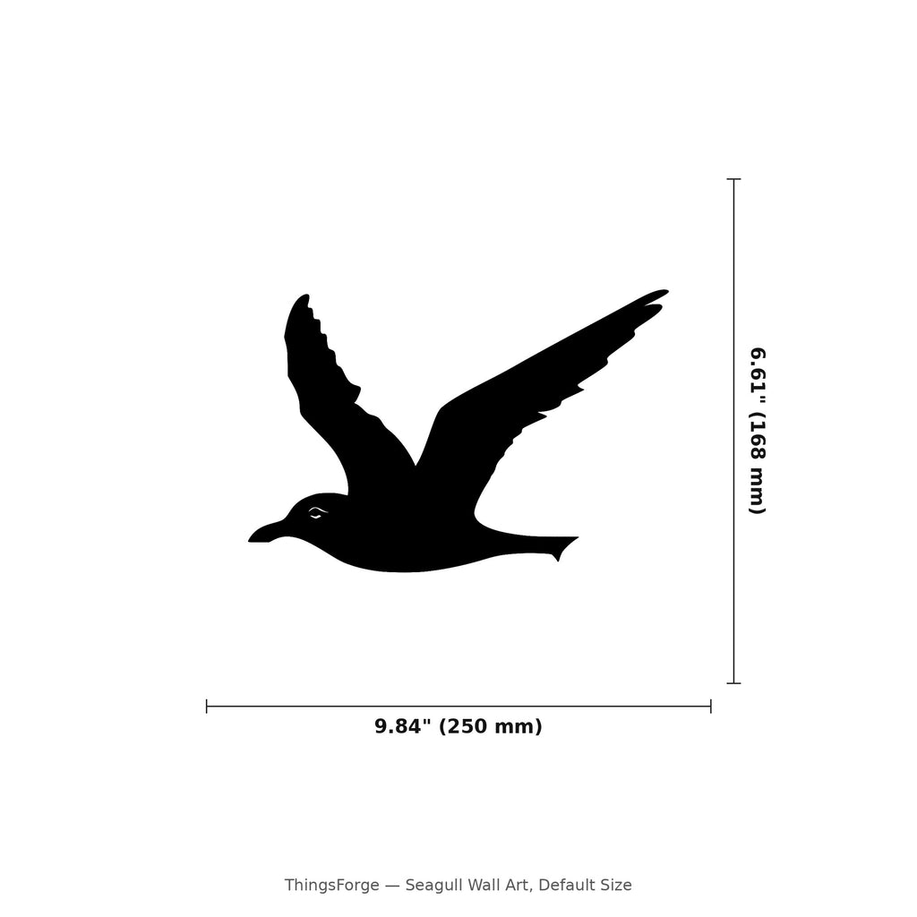 Seagull Wall Art — Coastal Bird Silhouette | 2 Sizes
