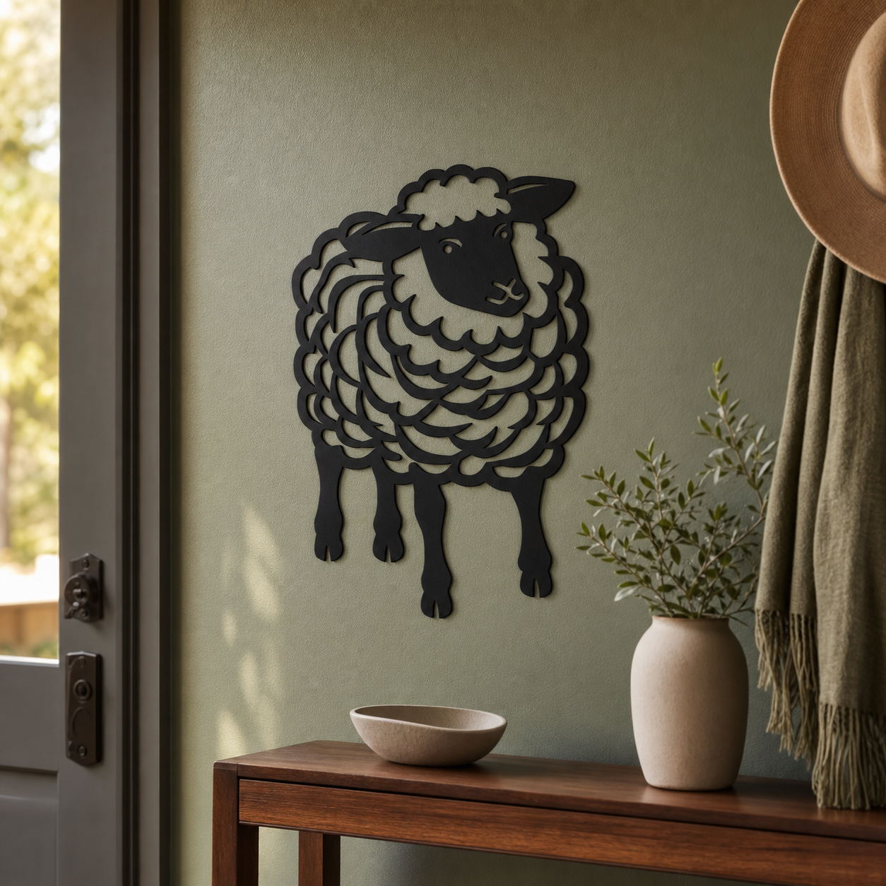 Sheep Wall Art — Fluffy Coat Silhouette | 2 Sizes
