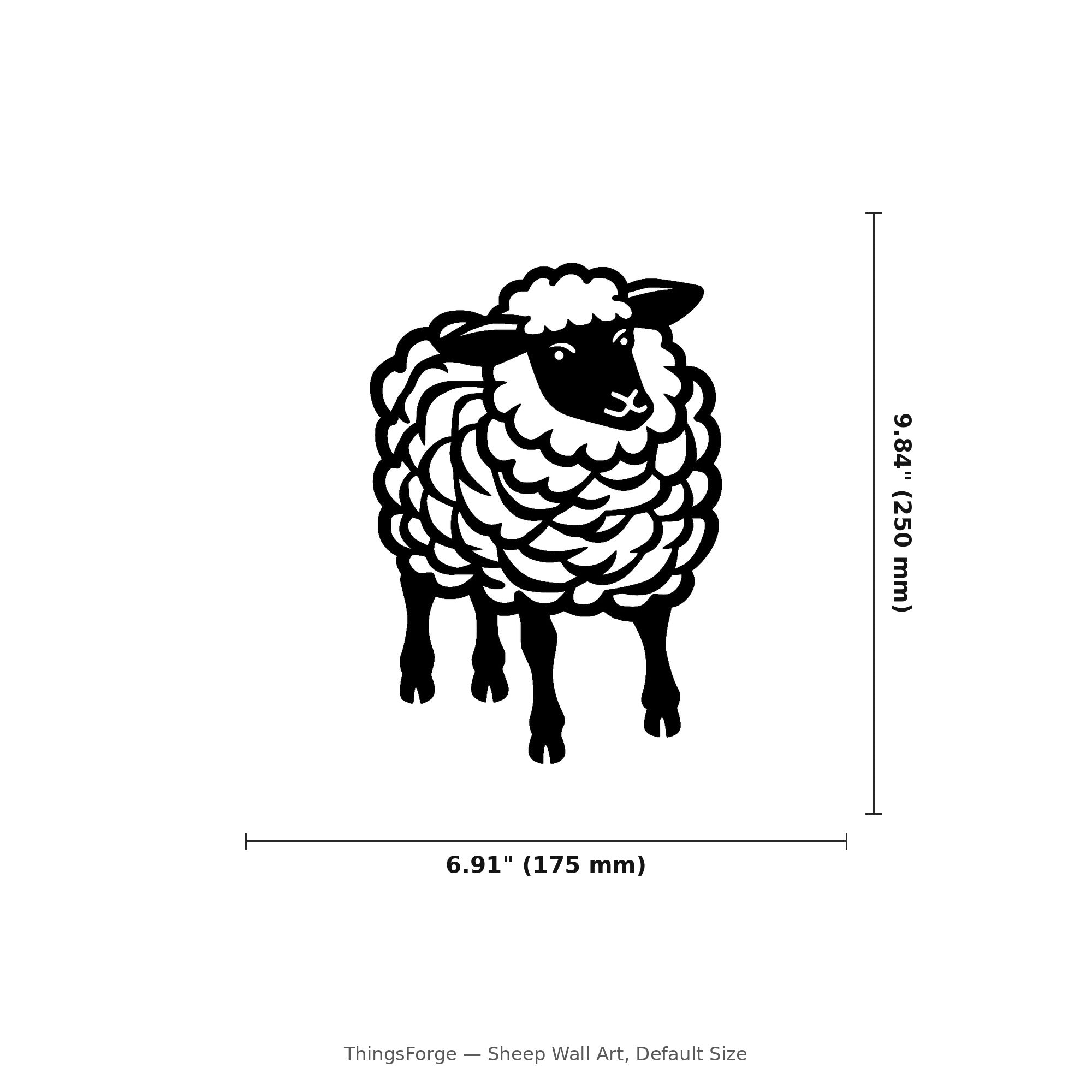 Sheep Wall Art — Fluffy Coat Silhouette | 2 Sizes