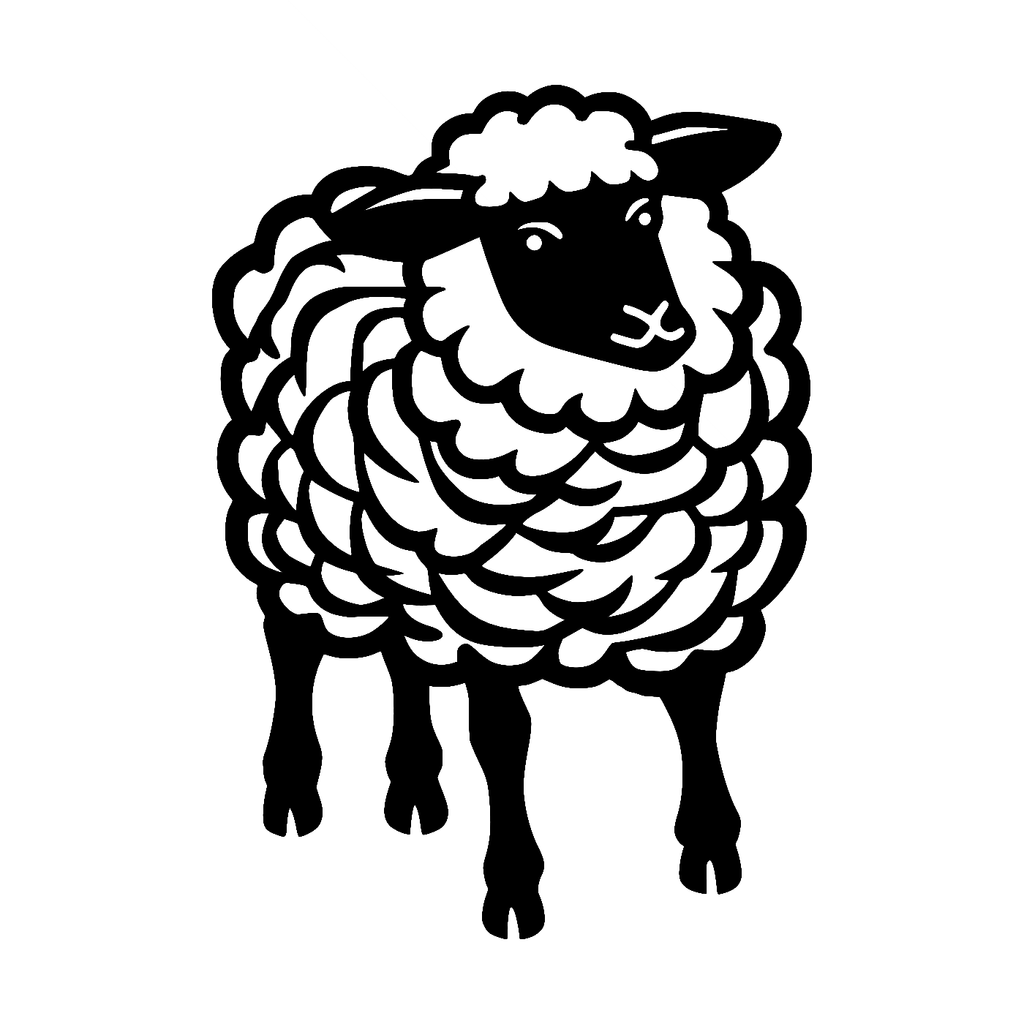 Sheep Wall Art — Fluffy Coat Silhouette | 2 Sizes