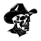 Skull with Cowboy Hat Wall Art — Western Silhouette | 2 Sizes