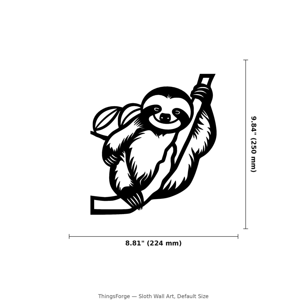 Sloth Wall Art — Hanging Branch Silhouette | 2 Sizes