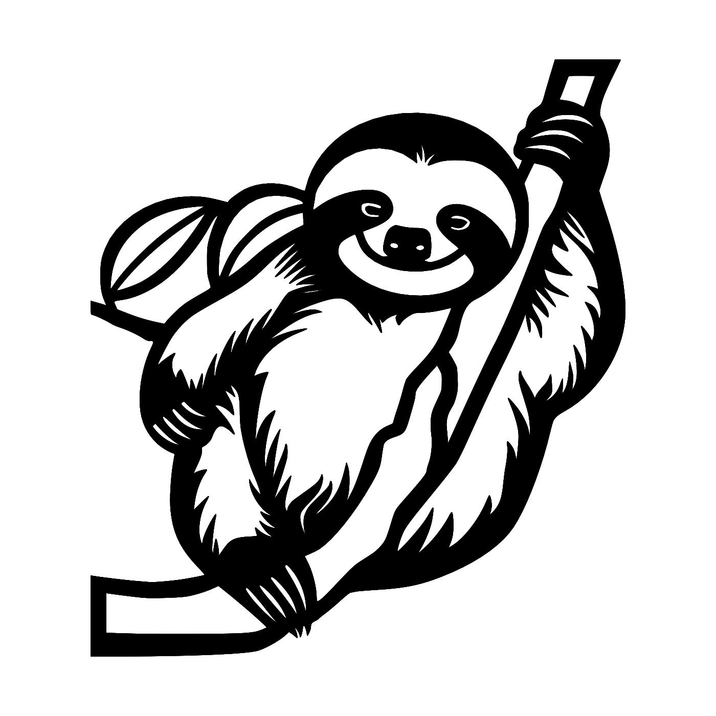 Sloth Wall Art — Hanging Branch Silhouette | 2 Sizes