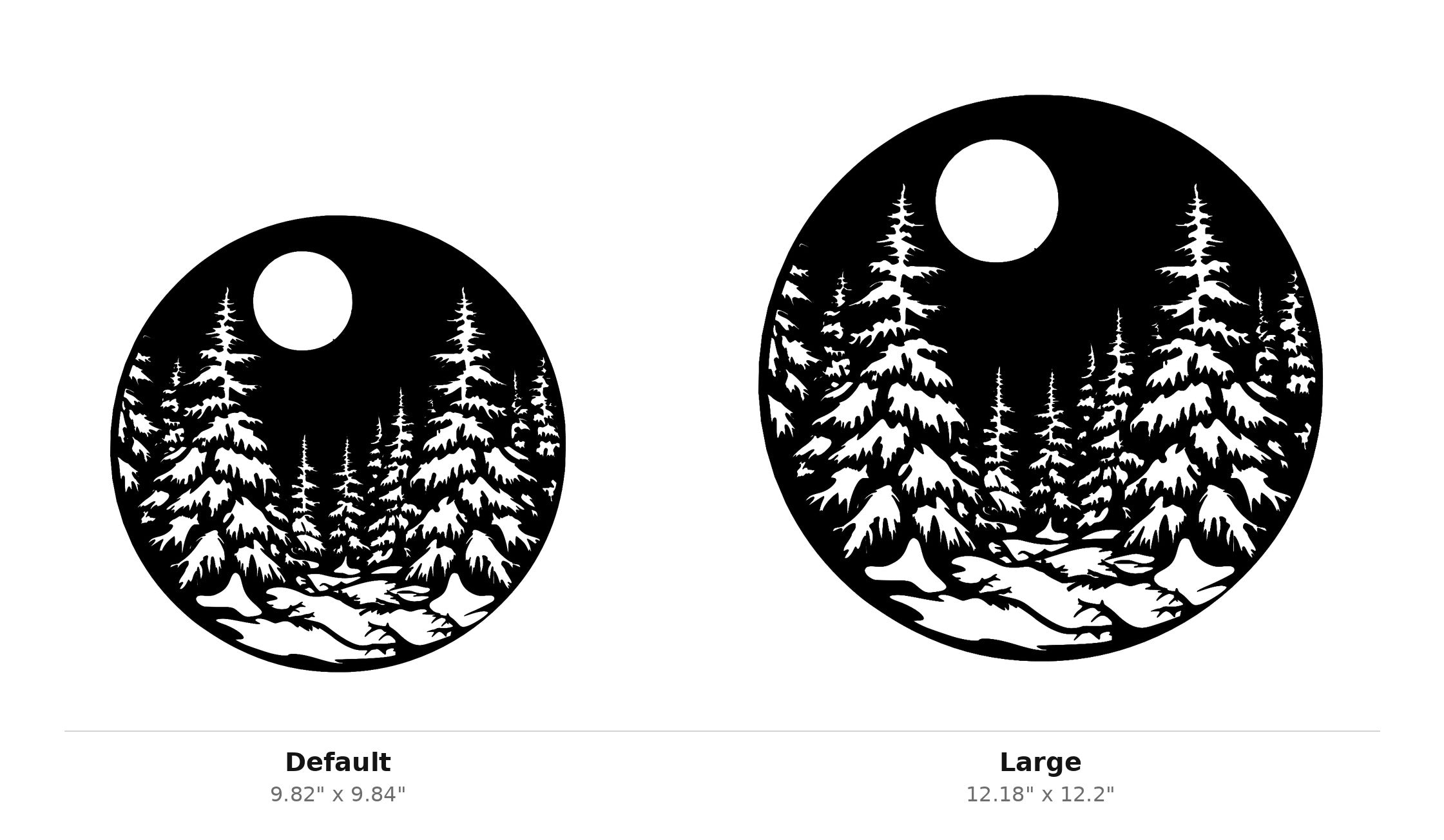 Snow Night Landscape Wall Art — Winter Scene Silhouette | 2 Sizes