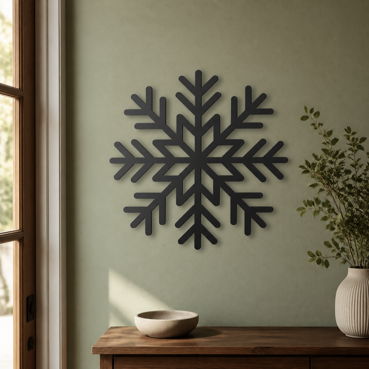 Snowflake Wall Art — Intricate Winter Silhouette | 2 Sizes