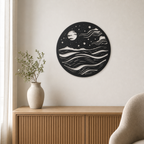 Space Scene Wall Art — Planets and Stars Silhouette | 2 Sizes