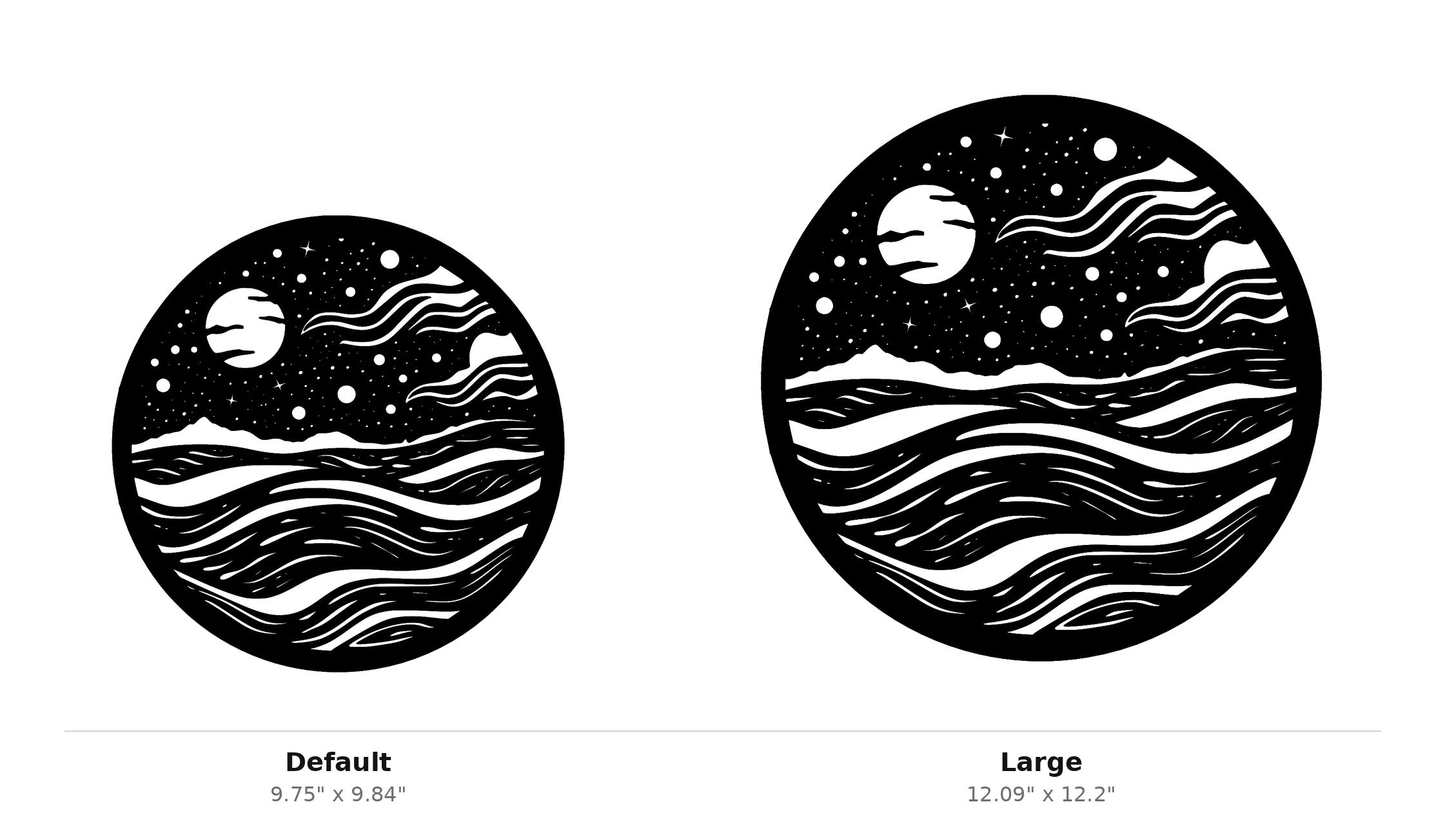 Space Scene Wall Art — Planets and Stars Silhouette | 2 Sizes