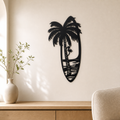 Surfboard Beach Wall Art — Palm Tree Beach Scene | 2 Sizes