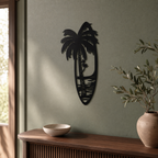 Surfboard Beach Wall Art — Palm Tree Beach Scene | 2 Sizes