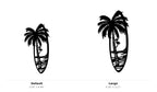 Surfboard Beach Wall Art — Palm Tree Beach Scene | 2 Sizes