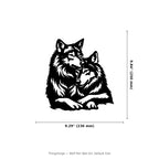 Wolf Pair Wall Art — Resting Wolves Silhouette | 2 Sizes
