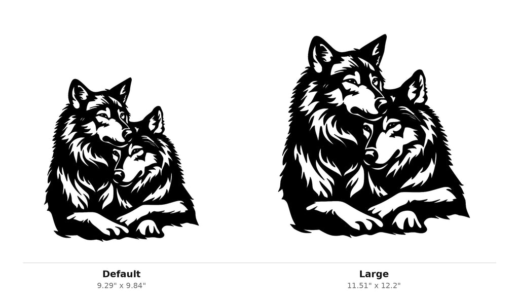 Wolf Pair Wall Art — Resting Wolves Silhouette | 2 Sizes