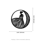 Woman in Dress Wall Art — Circle Frame Gown Silhouette | 2 Sizes