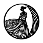 Woman in Dress Wall Art — Circle Frame Gown Silhouette | 2 Sizes